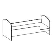 Кровать детская №2 1632*740*800 ЛДСП 16мм, опора подпятник с гвоздем