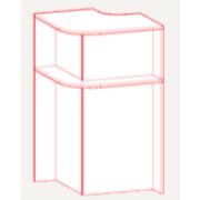 Стойка ресепшн угловая 700*700*1096 ЛДСП 16мм, опора подпятник с гвоздем